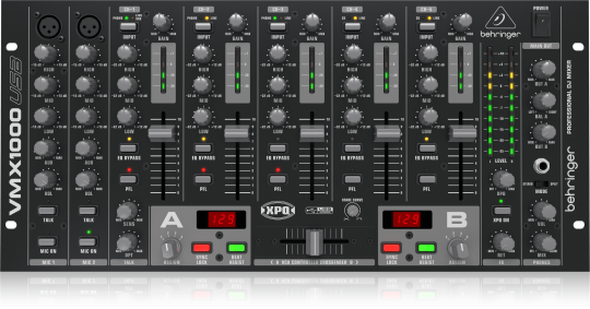 VMX1000 USB Mezclador de DJ profesional de 7 canales